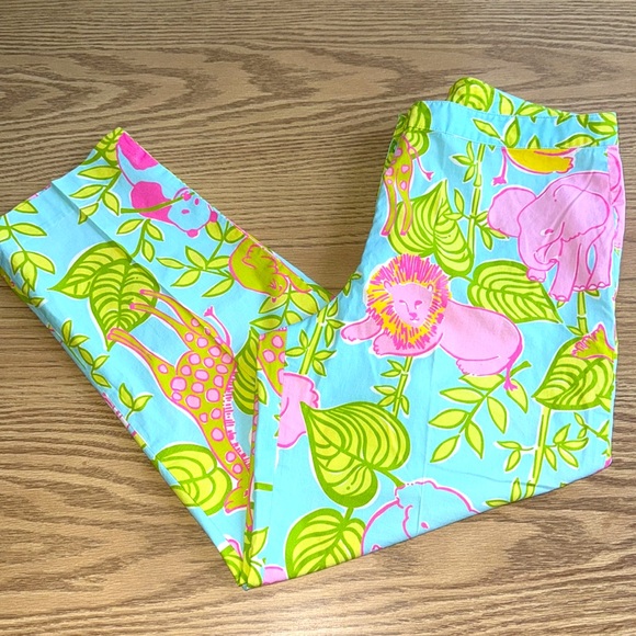 Lilly Pulitzer Pants - 𝅺Lilly Pulitzer San Diego Zoo Animal Crop Pant Rare Limited Safari Vintage